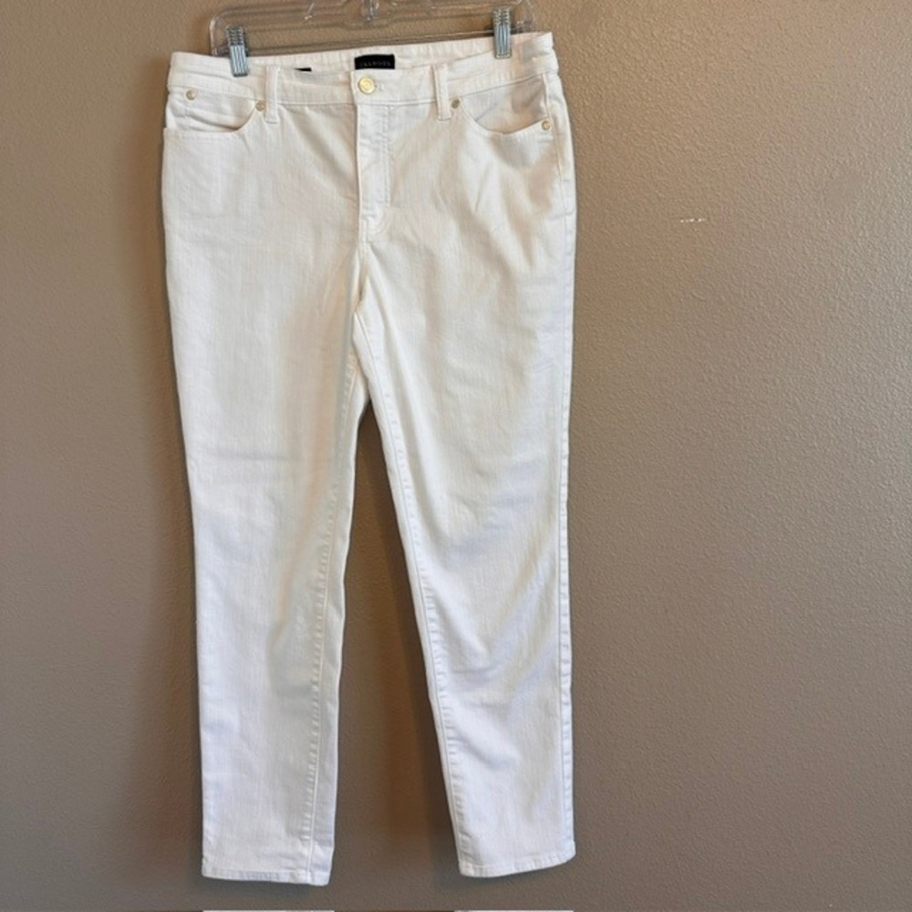 Talbots Women's Slim Ankle Denim Jeans 10 Stretch White